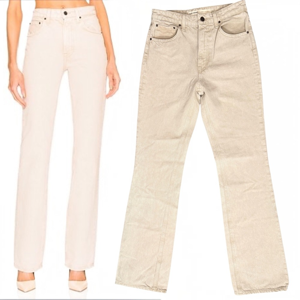 GRLFRND Denim High Rise Bootcut Jeans Beige 26